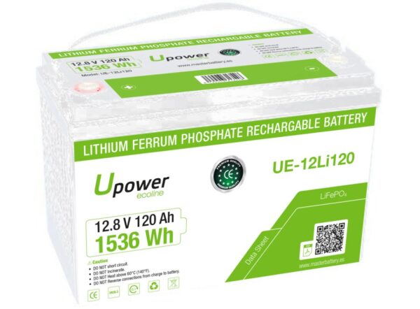 Batería de Litio monobloque de 12.8 V – 120 Ah – 4S4P – 330*172*220 mm de Masterbattery - Imagen 2